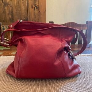 Audrey Brooke Genuine leather bag-red